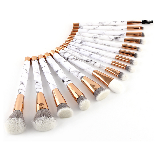 11 Set of Makeup Brushes - Marble Makeup Brush Beauty