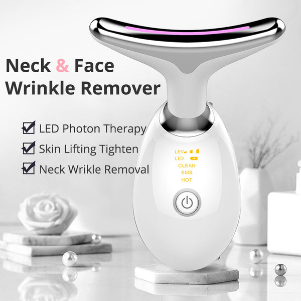 Thermal Neck Lifting And Tighten Massager - Electric Microcurrent Wrinkle Remover LED